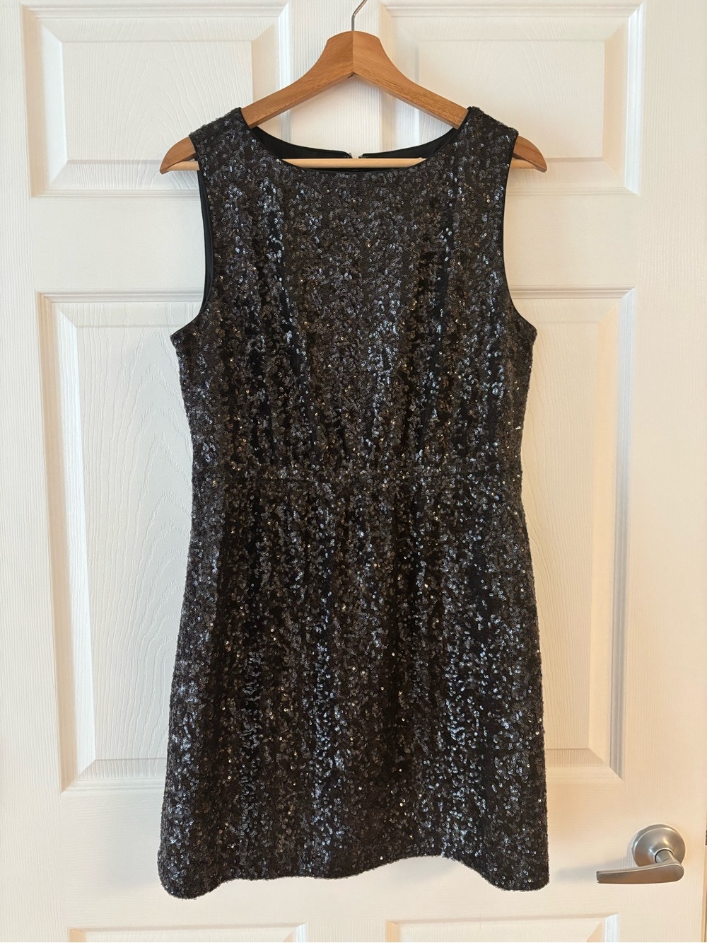 Madewell Black Sequin Sleeveless Mini Dress